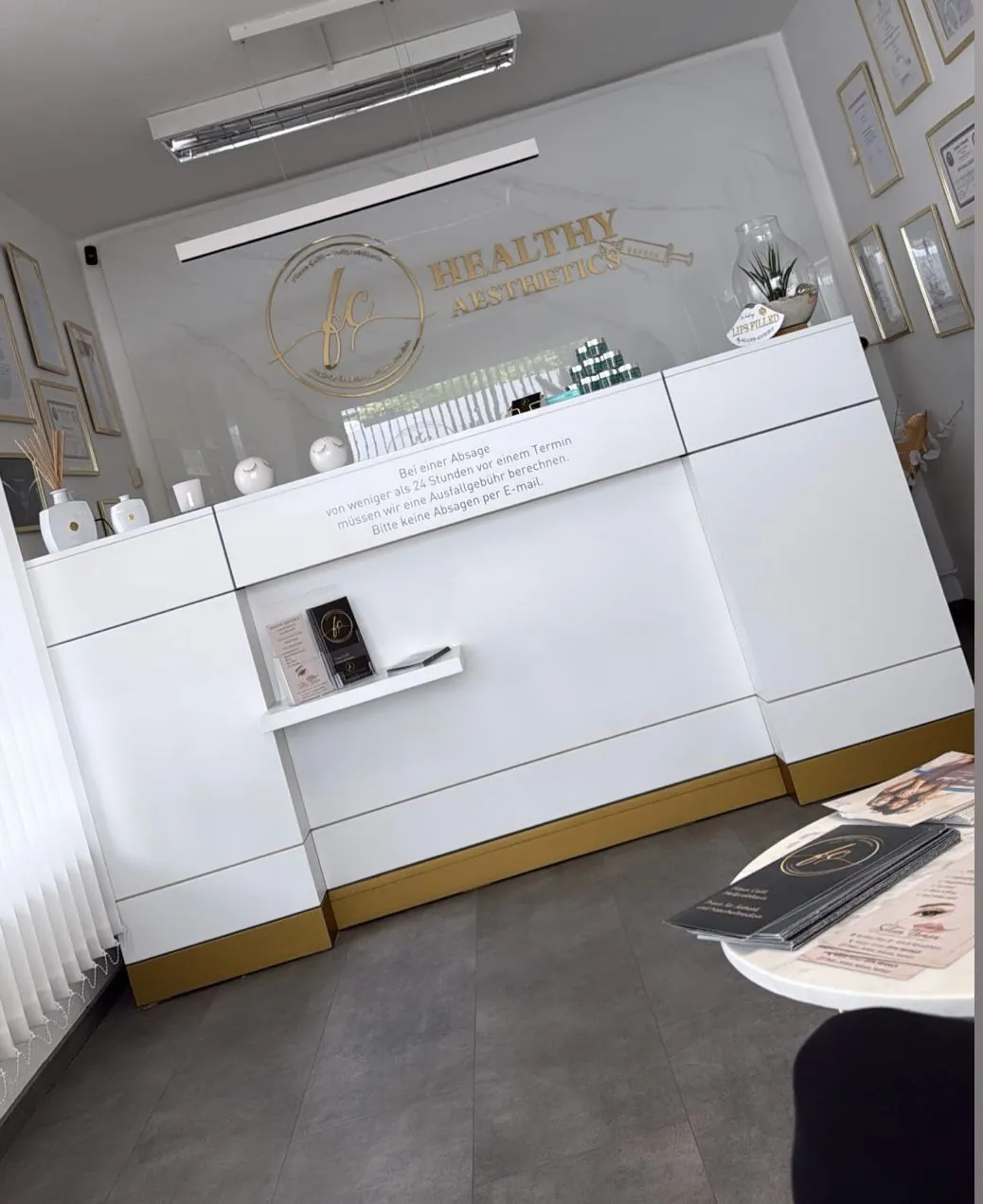 Empfangsbereich Healthy Aesthetic's